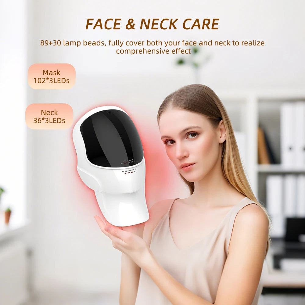 7-Color LED Face & Neck Mask | Wireless Photon Skin Rejuvenation Therapy