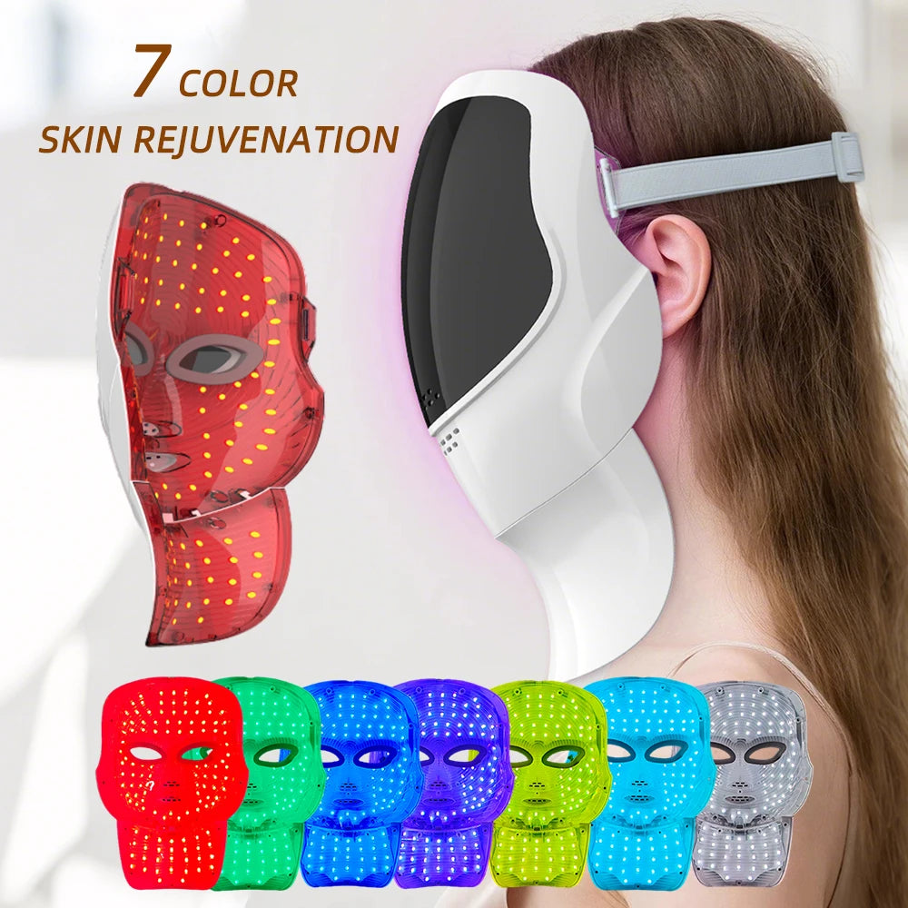 7-Color LED Face & Neck Mask | Wireless Photon Skin Rejuvenation Therapy